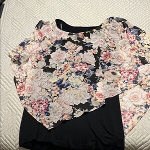 Floral Black Women's Top